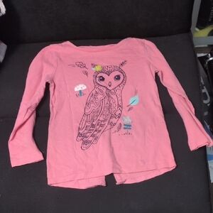 Pink Owl Graphic Kids Shirt